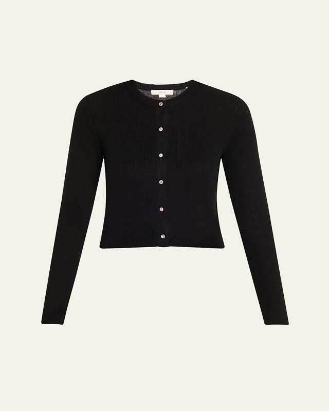 Slim Ribbed Silk-Cashmere Cardigan